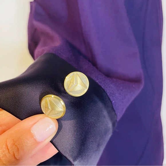 Delta Airlines Zac Posen Flight Attendant Dress Passport Plum, Gold Buttons - Picture 8 of 16